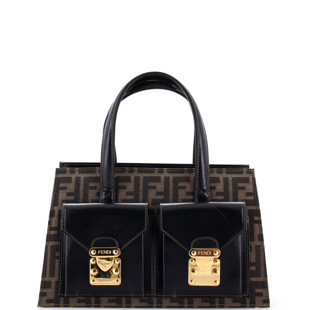 Fendi Medium Vintage Double Pocket Zip Handbag